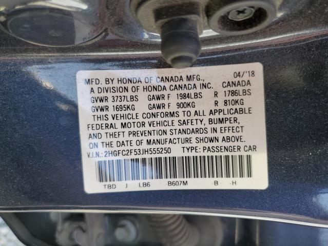 Photo 12 VIN: 2HGFC2F53JH555250 - HONDA CIVIC LX 