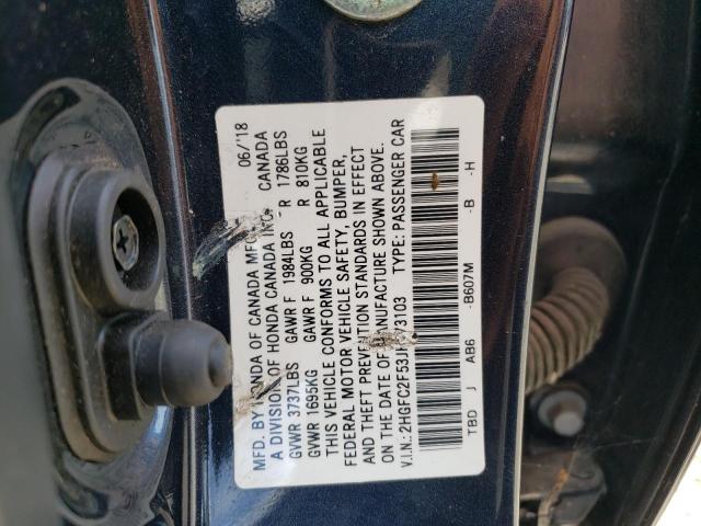 Photo 11 VIN: 2HGFC2F53JH573103 - HONDA CIVIC LX 