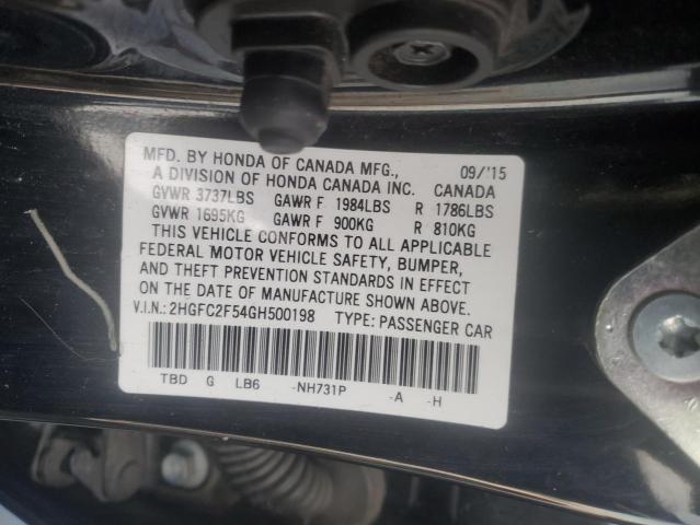 Photo 12 VIN: 2HGFC2F54GH500198 - HONDA CIVIC LX 