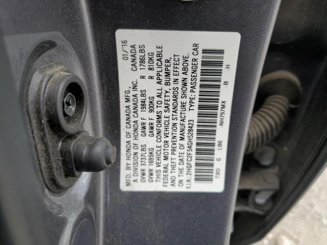 Photo 11 VIN: 2HGFC2F54GH528423 - HONDA CIVIC LX 