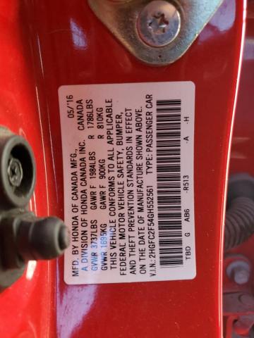 Photo 11 VIN: 2HGFC2F54GH552561 - HONDA CIVIC 