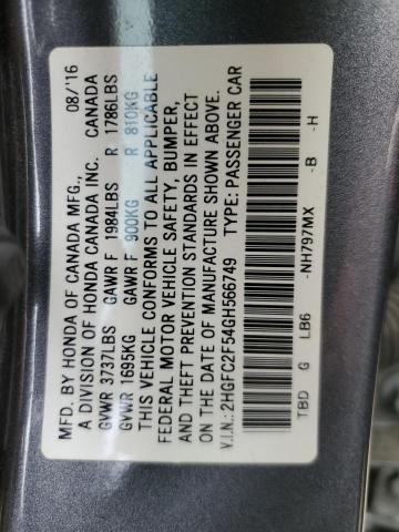 Photo 11 VIN: 2HGFC2F54GH566749 - HONDA CIVIC 