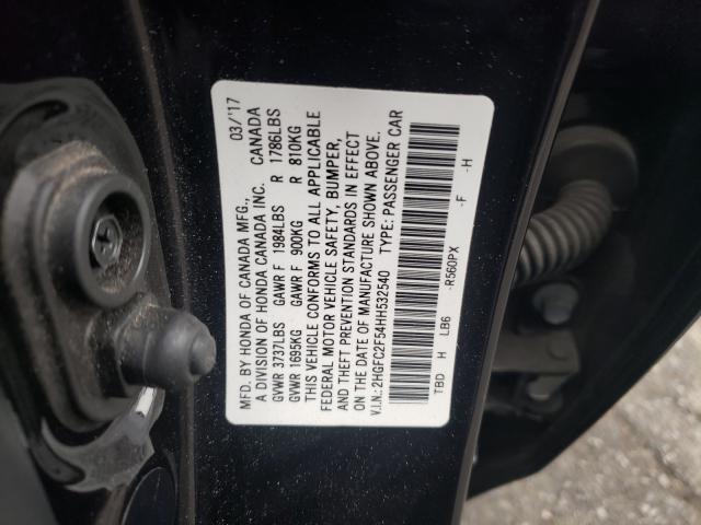 Photo 9 VIN: 2HGFC2F54HH532540 - HONDA CIVIC LX 