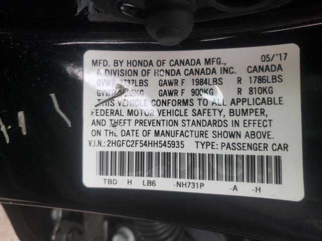 Photo 9 VIN: 2HGFC2F54HH545935 - HONDA CIVIC LX 