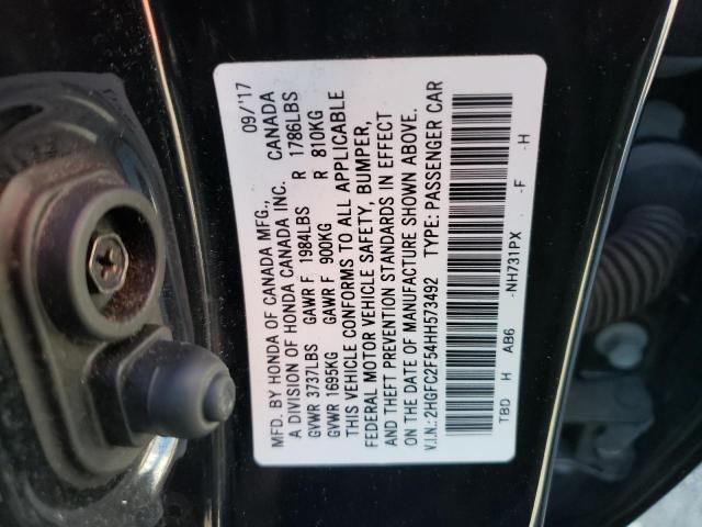 Photo 9 VIN: 2HGFC2F54HH573492 - HONDA CIVIC LX 