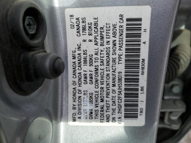 Photo 11 VIN: 2HGFC2F54JH538019 - HONDA CIVIC LX 