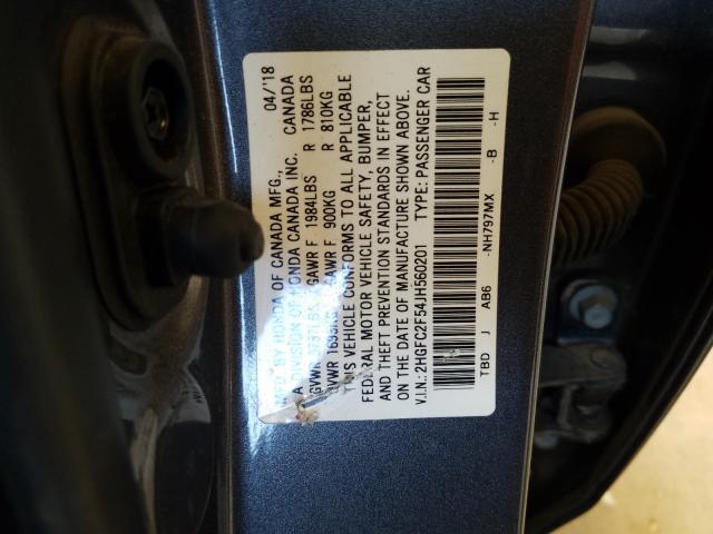 Photo 9 VIN: 2HGFC2F54JH560201 - HONDA CIVIC LX 