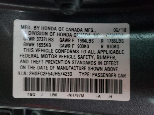 Photo 9 VIN: 2HGFC2F54JH574230 - HONDA CIVIC LX 