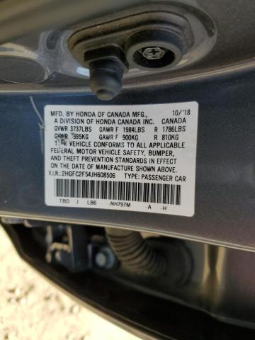 Photo 11 VIN: 2HGFC2F54JH608506 - HONDA CIVIC LX 