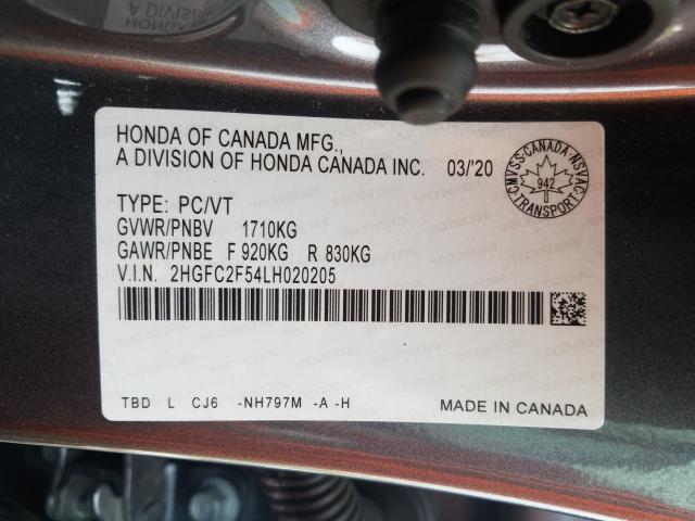 Photo 9 VIN: 2HGFC2F54LH020205 - HONDA CIVIC LX 