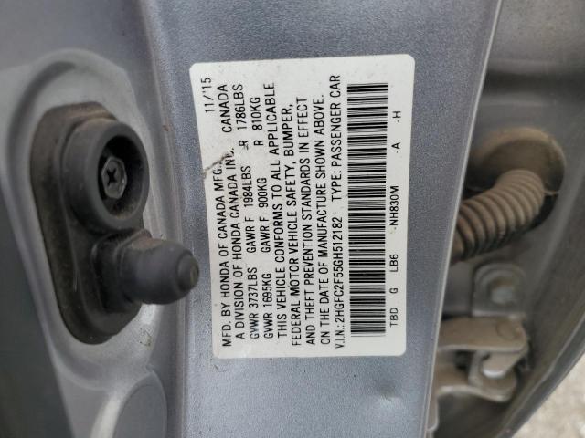 Photo 11 VIN: 2HGFC2F55GH512182 - HONDA CIVIC LX 