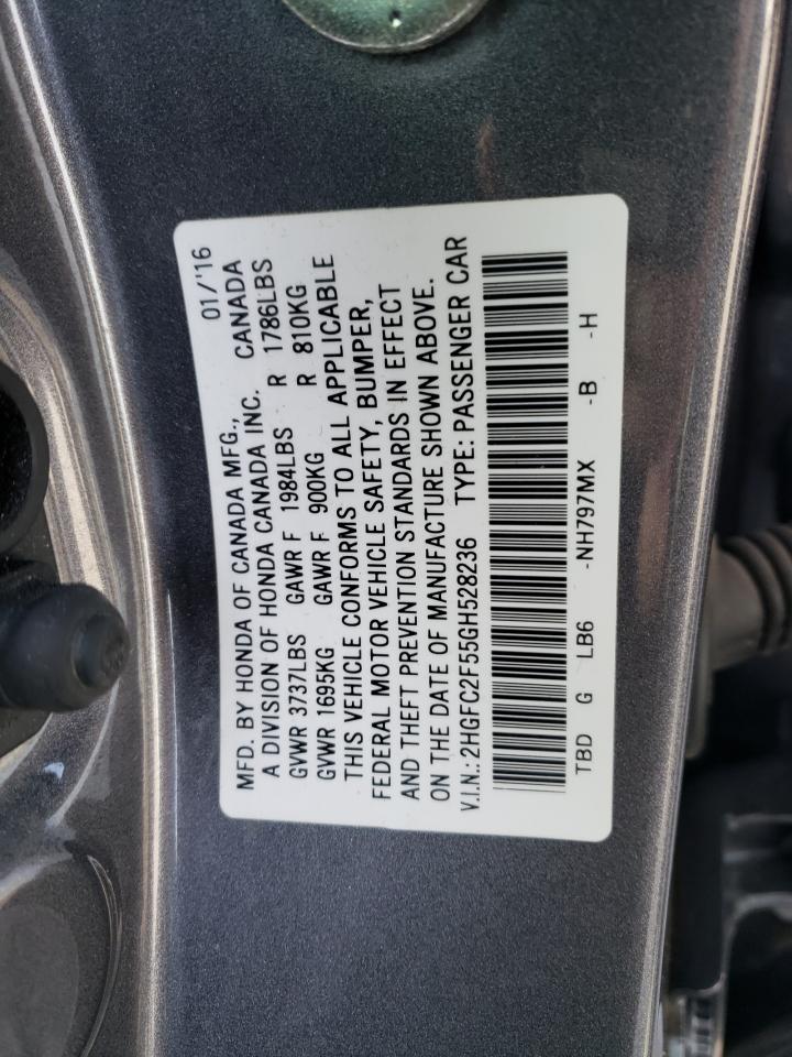 Photo 11 VIN: 2HGFC2F55GH528236 - HONDA CIVIC 