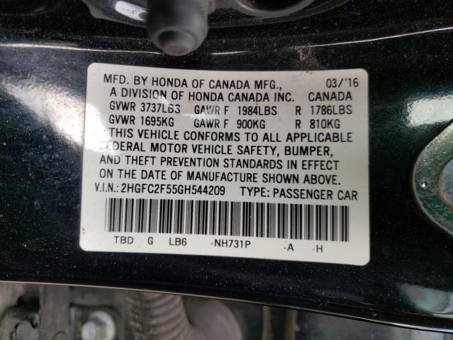 Photo 9 VIN: 2HGFC2F55GH544209 - HONDA CIVIC LX 