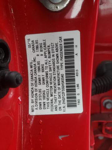 Photo 11 VIN: 2HGFC2F55GH545540 - HONDA CIVIC LX 