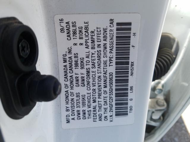 Photo 9 VIN: 2HGFC2F55GH569630 - HONDA CIVIC LX 