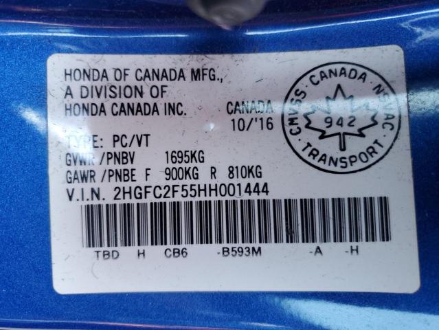 Photo 11 VIN: 2HGFC2F55HH001444 - HONDA CIVIC LX 