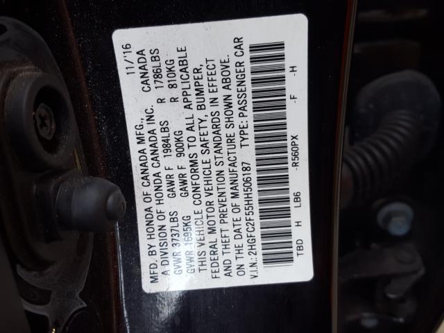 Photo 9 VIN: 2HGFC2F55HH506187 - HONDA CIVIC SEDAN 