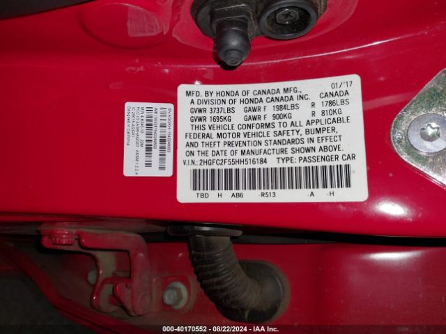 Photo 8 VIN: 2HGFC2F55HH516184 - HONDA CIVIC 