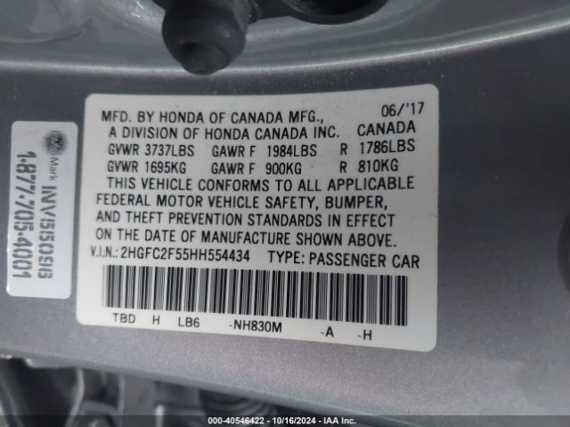 Photo 8 VIN: 2HGFC2F55HH554434 - HONDA CIVIC 