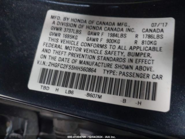 Photo 8 VIN: 2HGFC2F55HH560864 - HONDA CIVIC 