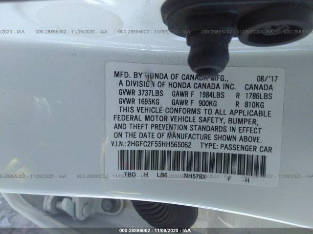 Photo 8 VIN: 2HGFC2F55HH565062 - HONDA CIVIC SEDAN 