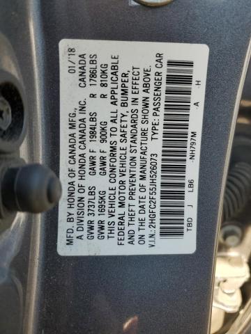 Photo 11 VIN: 2HGFC2F55JH526073 - HONDA CIVIC LX 