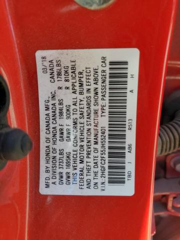 Photo 12 VIN: 2HGFC2F55JH552401 - HONDA CIVIC LX 