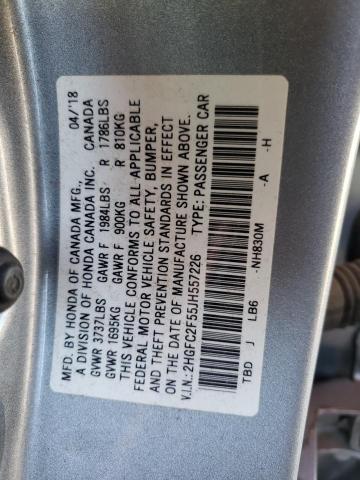 Photo 11 VIN: 2HGFC2F55JH557226 - HONDA CIVIC LX 