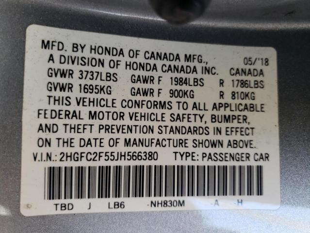 Photo 11 VIN: 2HGFC2F55JH566380 - HONDA CIVIC LX 