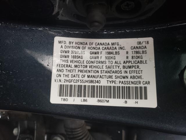 Photo 9 VIN: 2HGFC2F55JH586340 - HONDA CIVIC LX 