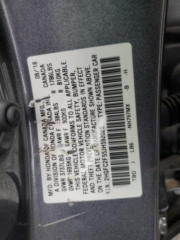 Photo 11 VIN: 2HGFC2F55JH592025 - HONDA CIVIC LX 