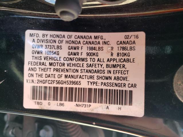 Photo 11 VIN: 2HGFC2F56GH539665 - HONDA CIVIC LX 