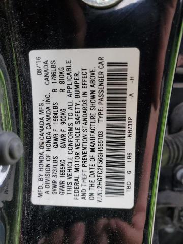 Photo 11 VIN: 2HGFC2F56GH565103 - HONDA CIVIC LX 