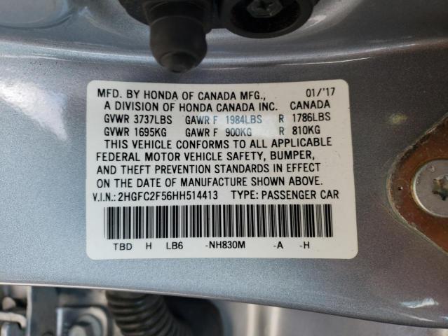 Photo 9 VIN: 2HGFC2F56HH514413 - HONDA CIVIC LX 