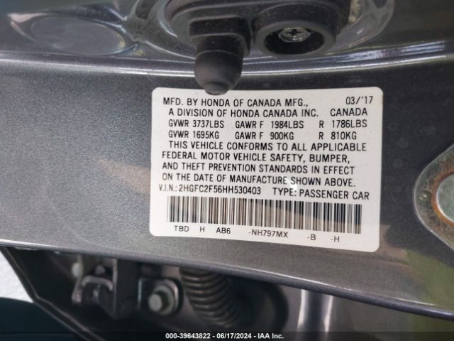 Photo 8 VIN: 2HGFC2F56HH530403 - HONDA CIVIC 