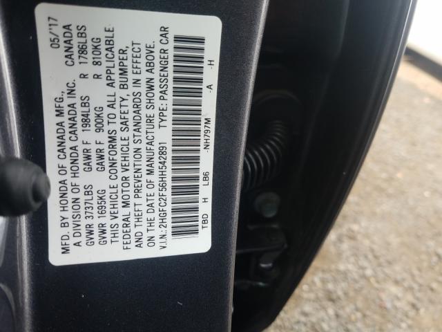 Photo 9 VIN: 2HGFC2F56HH542891 - HONDA CIVIC LX 