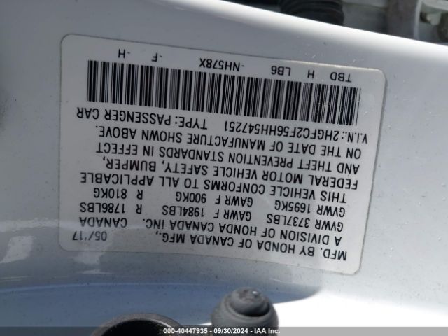 Photo 8 VIN: 2HGFC2F56HH547251 - HONDA CIVIC 