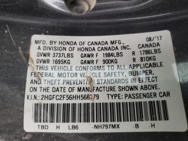 Photo 12 VIN: 2HGFC2F56HH566379 - HONDA CIVIC 