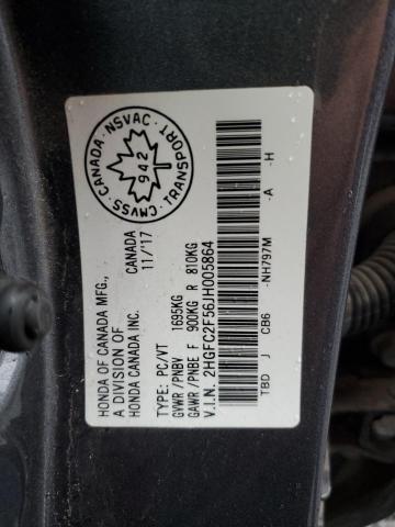 Photo 11 VIN: 2HGFC2F56JH005864 - HONDA CIVIC 