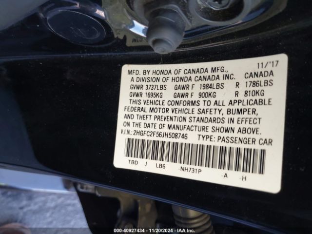 Photo 8 VIN: 2HGFC2F56JH508746 - HONDA CIVIC 