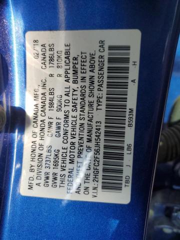 Photo 11 VIN: 2HGFC2F56JH542413 - HONDA CIVIC LX 