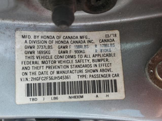 Photo 11 VIN: 2HGFC2F56JH545361 - HONDA CIVIC LX 