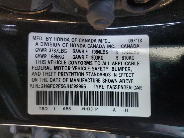 Photo 11 VIN: 2HGFC2F56JH598996 - HONDA CIVIC LX 