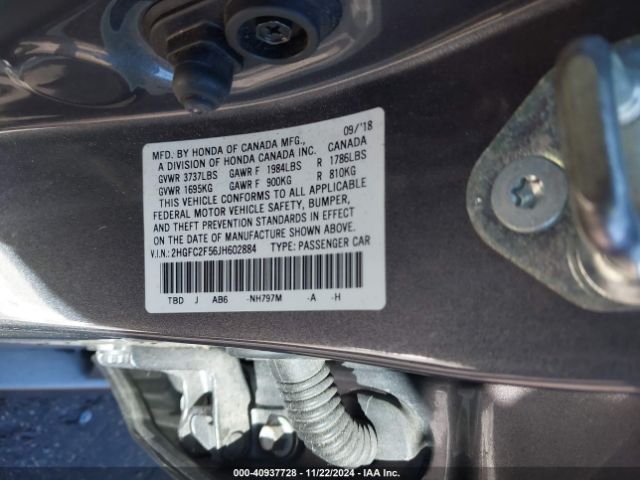 Photo 8 VIN: 2HGFC2F56JH602884 - HONDA CIVIC 