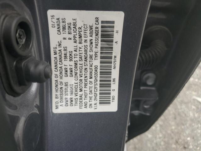 Photo 11 VIN: 2HGFC2F57GH530490 - HONDA CIVIC LX 