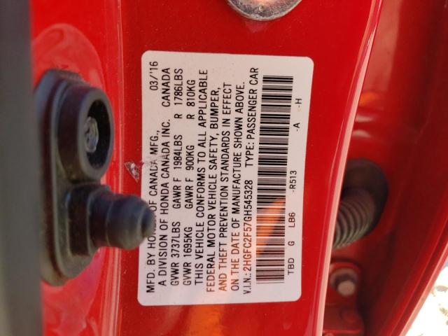 Photo 9 VIN: 2HGFC2F57GH545328 - HONDA CIVIC LX 