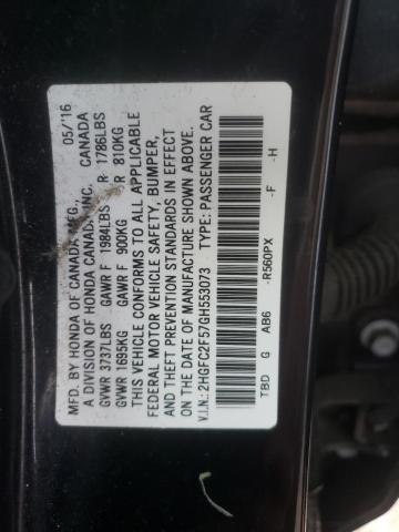 Photo 12 VIN: 2HGFC2F57GH553073 - HONDA CIVIC 