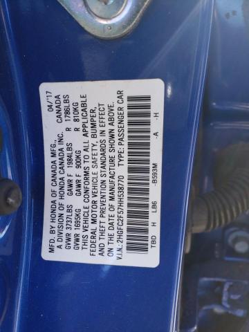 Photo 11 VIN: 2HGFC2F57HH538770 - HONDA CIVIC LX 