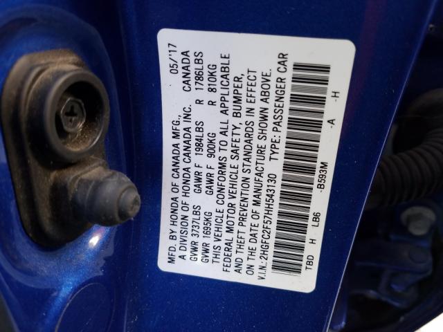 Photo 9 VIN: 2HGFC2F57HH543130 - HONDA CIVIC LX 