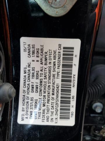 Photo 9 VIN: 2HGFC2F57HH543421 - HONDA CIVIC LX 